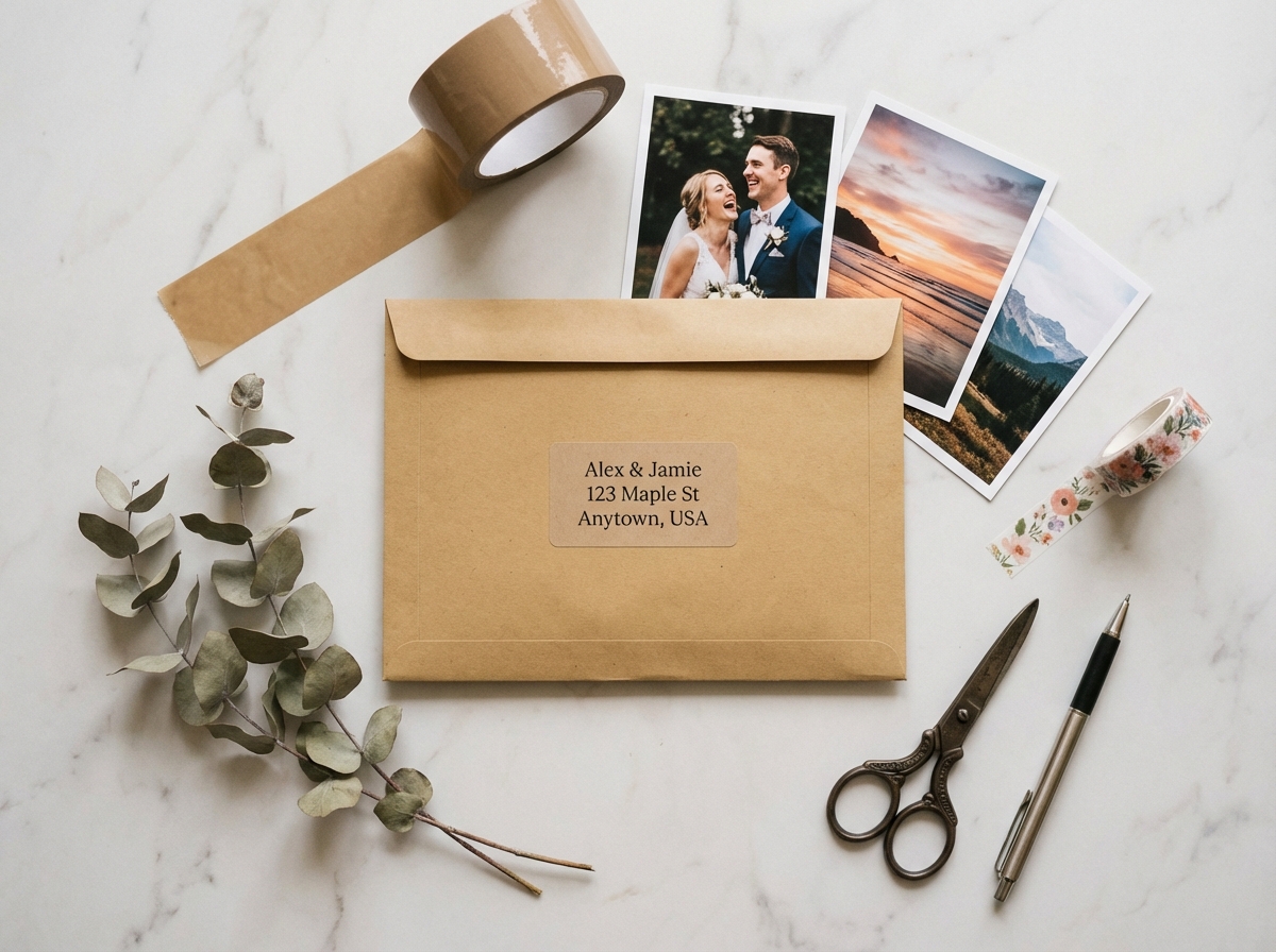 Prints being delivered through a letterbox